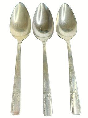 Set of 3 Oneida Grenoble Heirloom Plate Silver Plated Serving Spoons